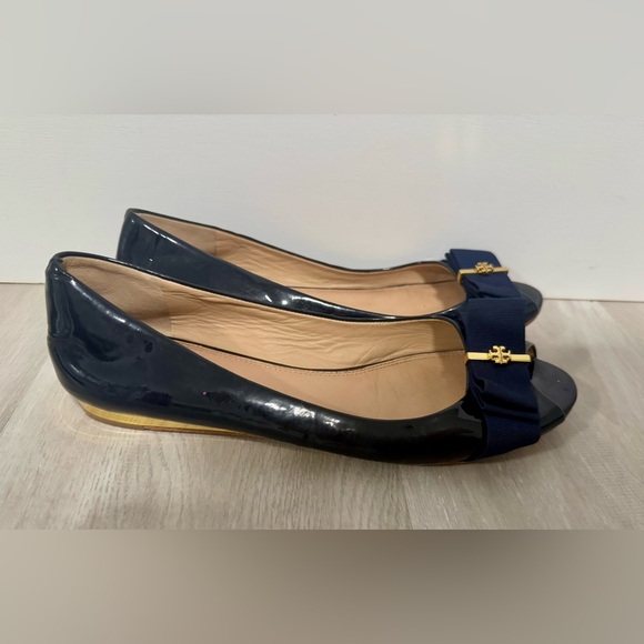 Tory Burch Midnight Flats with Gold Detail - Picture 2 of 12